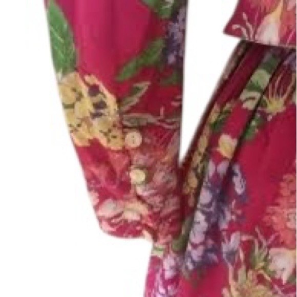 VTG 80’s Laura Ashley Maxi Pink Floral Cottagecore Prairie Dress W/Jacket Sz 14 - Picture 6 of 12